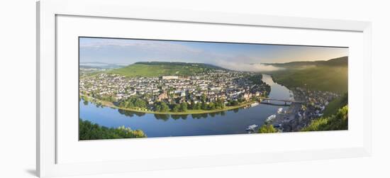 River Moselle and Bernkastel-Kues at dawn, Rhineland-Palatinate, Germany-Ian Trower-Framed Photographic Print