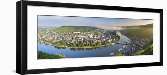 River Moselle and Bernkastel-Kues at dawn, Rhineland-Palatinate, Germany-Ian Trower-Framed Photographic Print