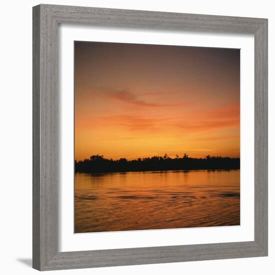 River Nile at Sunset, Water Reflecting Evening Sky, in Egypt, North Africa, Africa-Ken Wilson-Framed Photographic Print