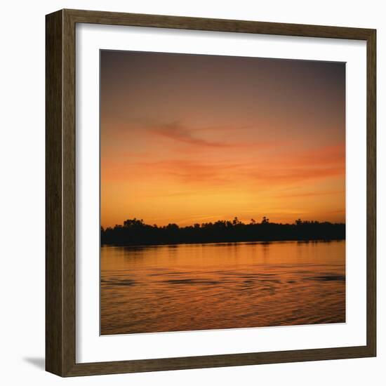 River Nile at Sunset, Water Reflecting Evening Sky, in Egypt, North Africa, Africa-Ken Wilson-Framed Photographic Print