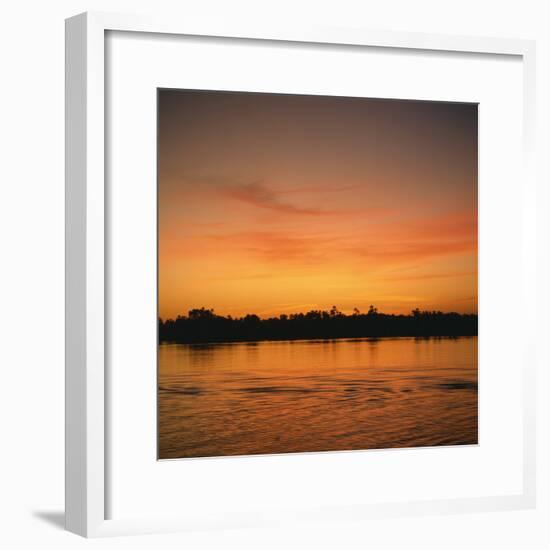 River Nile at Sunset, Water Reflecting Evening Sky, in Egypt, North Africa, Africa-Ken Wilson-Framed Photographic Print