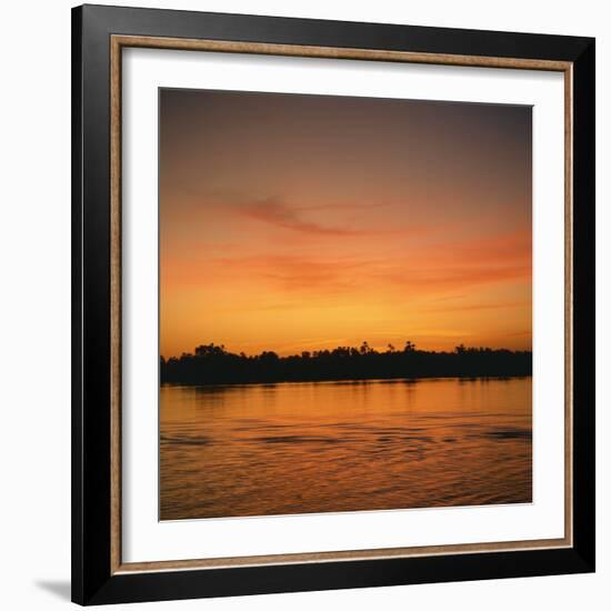 River Nile at Sunset, Water Reflecting Evening Sky, in Egypt, North Africa, Africa-Ken Wilson-Framed Photographic Print