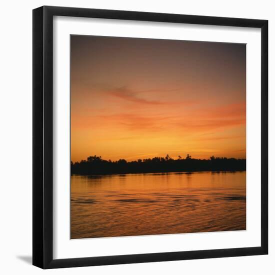 River Nile at Sunset, Water Reflecting Evening Sky, in Egypt, North Africa, Africa-Ken Wilson-Framed Photographic Print