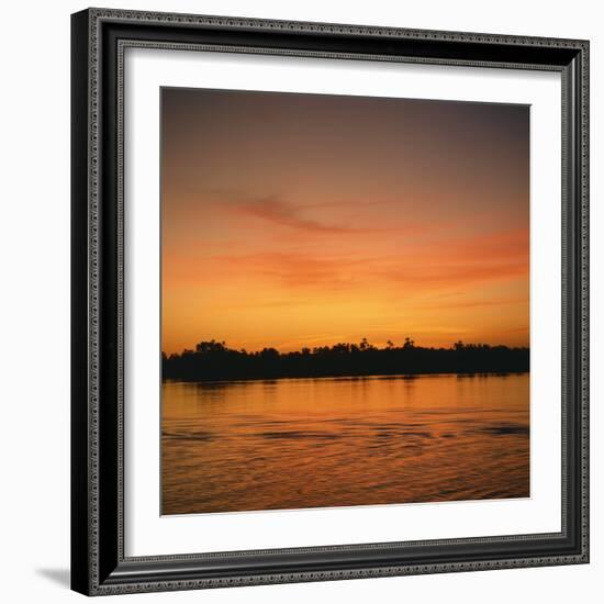 River Nile at Sunset, Water Reflecting Evening Sky, in Egypt, North Africa, Africa-Ken Wilson-Framed Photographic Print