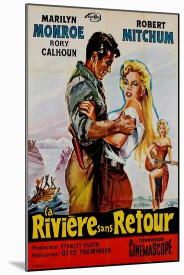 River of No Return, French Movie Poster, 1954-null-Mounted Art Print