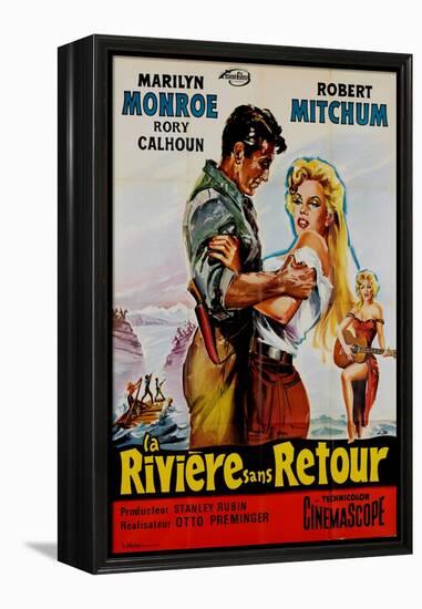 River of No Return, French Movie Poster, 1954-null-Framed Stretched Canvas