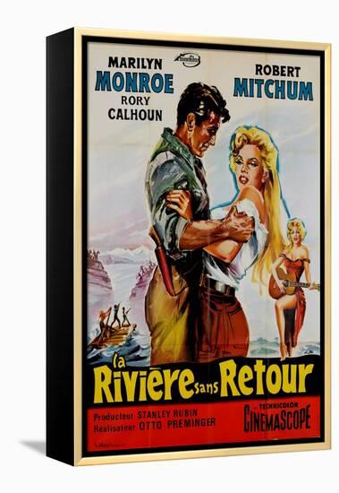 River of No Return, French Movie Poster, 1954-null-Framed Stretched Canvas