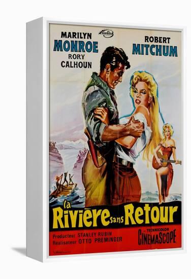 River of No Return, French Movie Poster, 1954-null-Framed Stretched Canvas