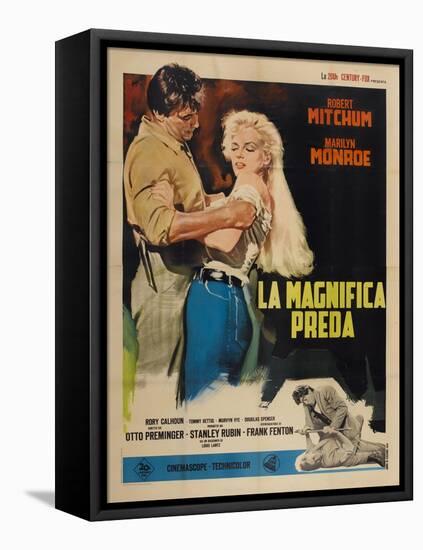 River of No Return, Italian Movie Poster, 1954-null-Framed Stretched Canvas