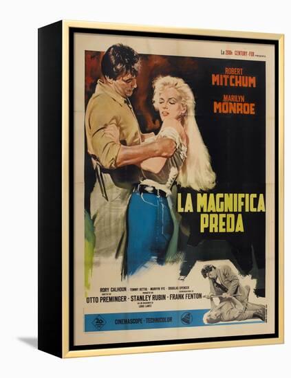 River of No Return, Italian Movie Poster, 1954-null-Framed Stretched Canvas