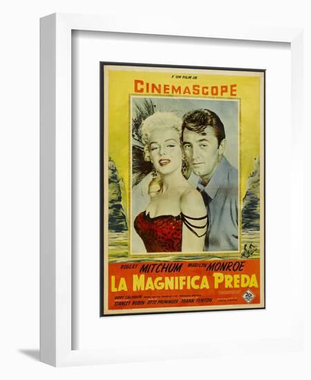 River of No Return, Italian Movie Poster, 1954-null-Framed Art Print