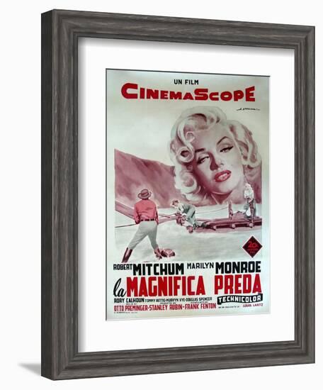 River of No Return, Italian Movie Poster, 1954-null-Framed Art Print