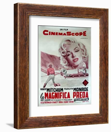 River of No Return, Italian Movie Poster, 1954-null-Framed Art Print