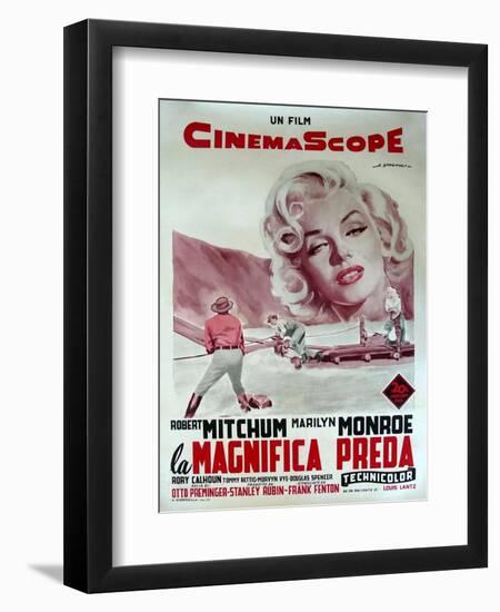 River of No Return, Italian Movie Poster, 1954-null-Framed Art Print