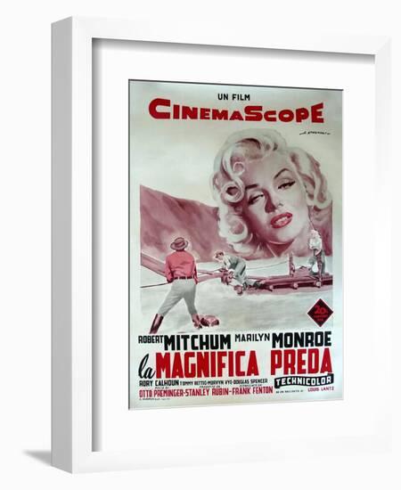 River of No Return, Italian Movie Poster, 1954-null-Framed Art Print