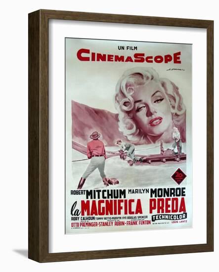 River of No Return, Italian Movie Poster, 1954-null-Framed Art Print