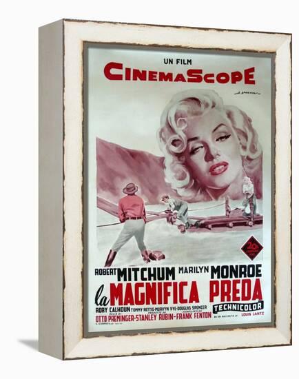 River of No Return, Italian Movie Poster, 1954-null-Framed Stretched Canvas