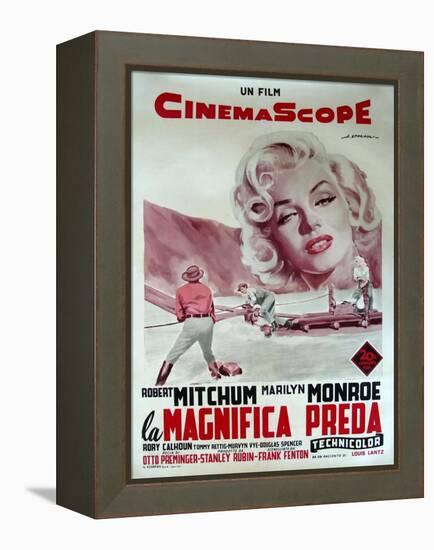 River of No Return, Italian Movie Poster, 1954-null-Framed Stretched Canvas