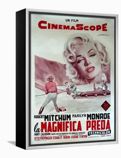 River of No Return, Italian Movie Poster, 1954-null-Framed Stretched Canvas