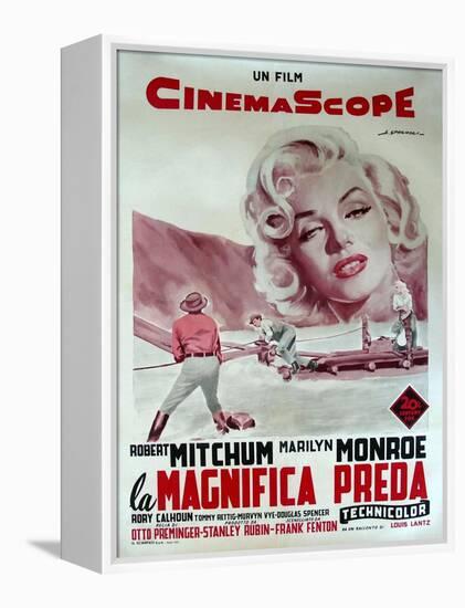 River of No Return, Italian Movie Poster, 1954-null-Framed Stretched Canvas