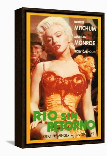 River of No Return, Spanish Movie Poster, 1954-null-Framed Stretched Canvas
