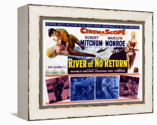 River of No Return, UK Movie Poster, 1954-null-Framed Stretched Canvas