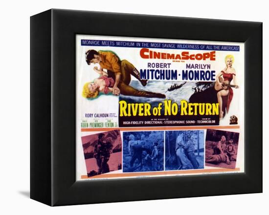 River of No Return, UK Movie Poster, 1954-null-Framed Stretched Canvas