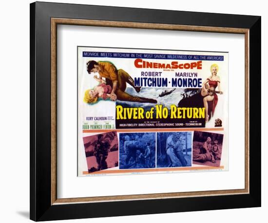 River of No Return, UK Movie Poster, 1954-null-Framed Art Print