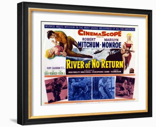 River of No Return, UK Movie Poster, 1954-null-Framed Art Print