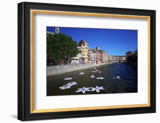 River Onyar During the Flower Festival, Girona, Catalonia, Spain-Rob Cousins-Framed Photographic Print