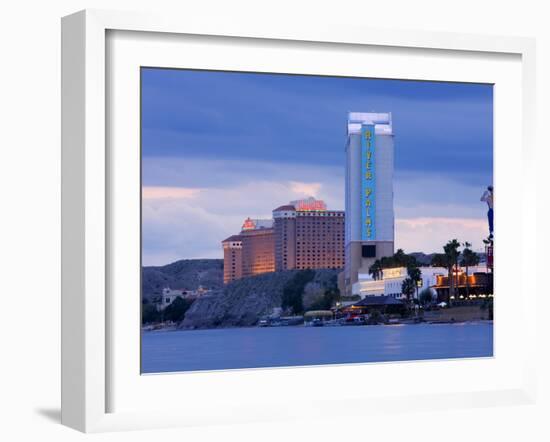 River Palms and Harrah's Casinos on the Colorado River, Laughlin City, Nevada, USA-Richard Cummins-Framed Photographic Print