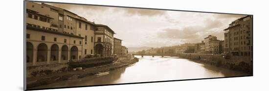 River Passing Through a City, Arno River, Florence, Italy-null-Mounted Photographic Print