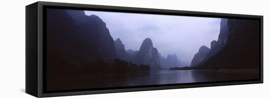 River Passing Through a Hill Range, Guilin Hills, Lishui River, Yangshuo, China-null-Framed Premier Image Canvas