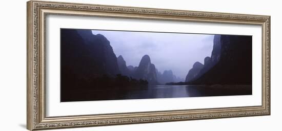 River Passing Through a Hill Range, Guilin Hills, Lishui River, Yangshuo, China-null-Framed Photographic Print