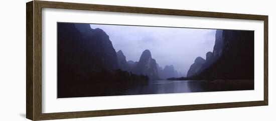 River Passing Through a Hill Range, Guilin Hills, Lishui River, Yangshuo, China-null-Framed Photographic Print