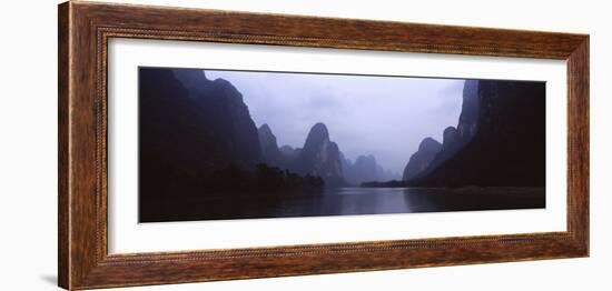 River Passing Through a Hill Range, Guilin Hills, Lishui River, Yangshuo, China-null-Framed Photographic Print