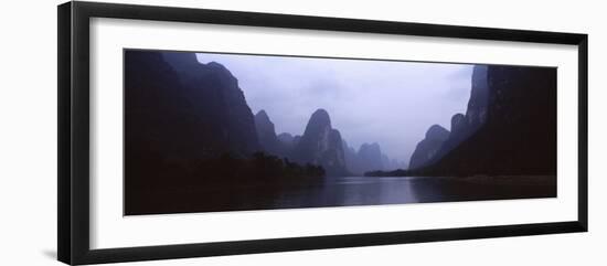 River Passing Through a Hill Range, Guilin Hills, Lishui River, Yangshuo, China-null-Framed Photographic Print