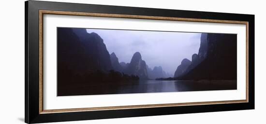 River Passing Through a Hill Range, Guilin Hills, Lishui River, Yangshuo, China-null-Framed Photographic Print