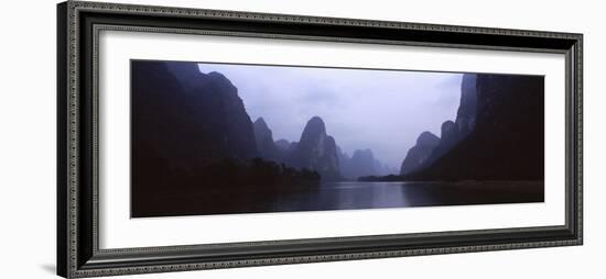 River Passing Through a Hill Range, Guilin Hills, Lishui River, Yangshuo, China-null-Framed Photographic Print