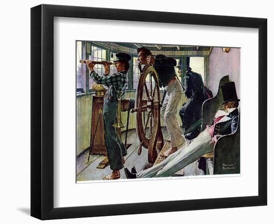 "River Pilot", September 21,1940-Norman Rockwell-Framed Giclee Print