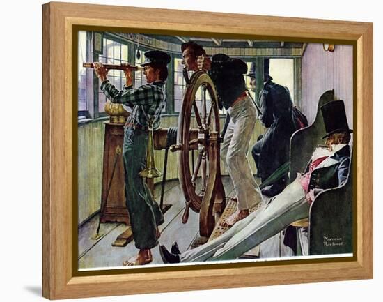 "River Pilot", September 21,1940-Norman Rockwell-Framed Premier Image Canvas