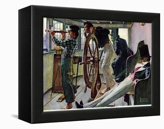 "River Pilot", September 21,1940-Norman Rockwell-Framed Premier Image Canvas