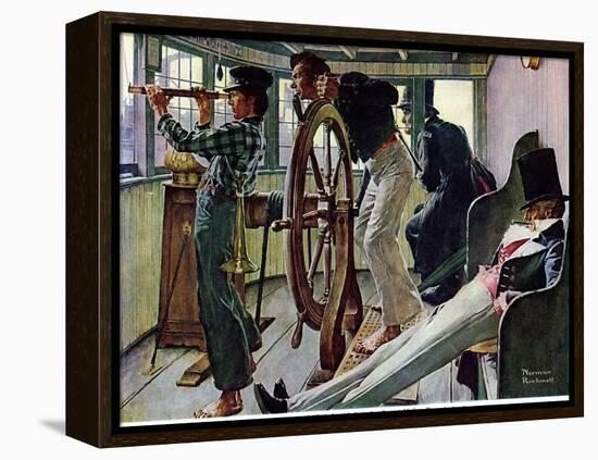 "River Pilot", September 21,1940-Norman Rockwell-Framed Premier Image Canvas