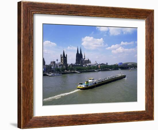 River Rhine and Cologne (Koln), North Rhine-Westphalia, Germany-Hans Peter Merten-Framed Photographic Print