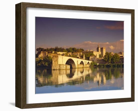 River Rhone, Bridge and Papal Palace, Avignon, Provence, France-John Miller-Framed Photographic Print