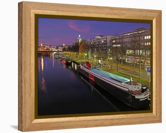 River Saar, Saarbrucken, Saarland, Germany, Europe-Hans Peter Merten-Framed Premier Image Canvas