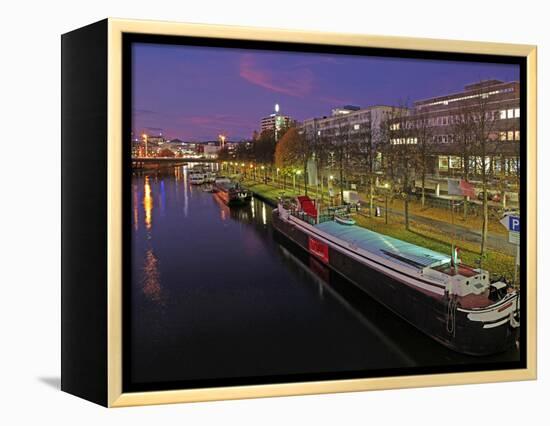 River Saar, Saarbrucken, Saarland, Germany, Europe-Hans Peter Merten-Framed Premier Image Canvas