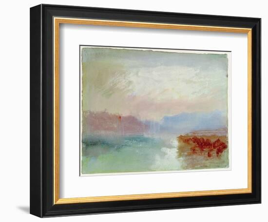 River Scene, 1834-J. M. W. Turner-Framed Giclee Print