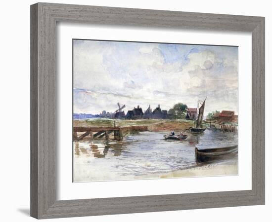 River Scene, C1864-1930-Anna Lea Merritt-Framed Giclee Print