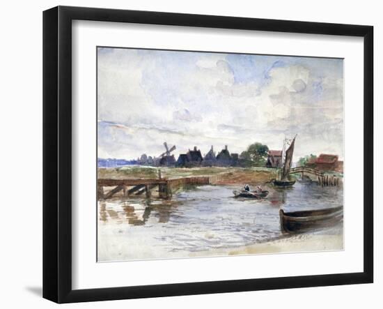 River Scene, C1864-1930-Anna Lea Merritt-Framed Giclee Print